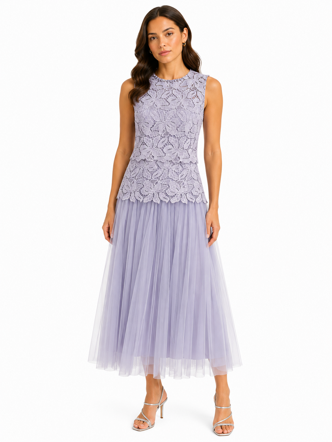 Lavender lace & tulle two-piece set