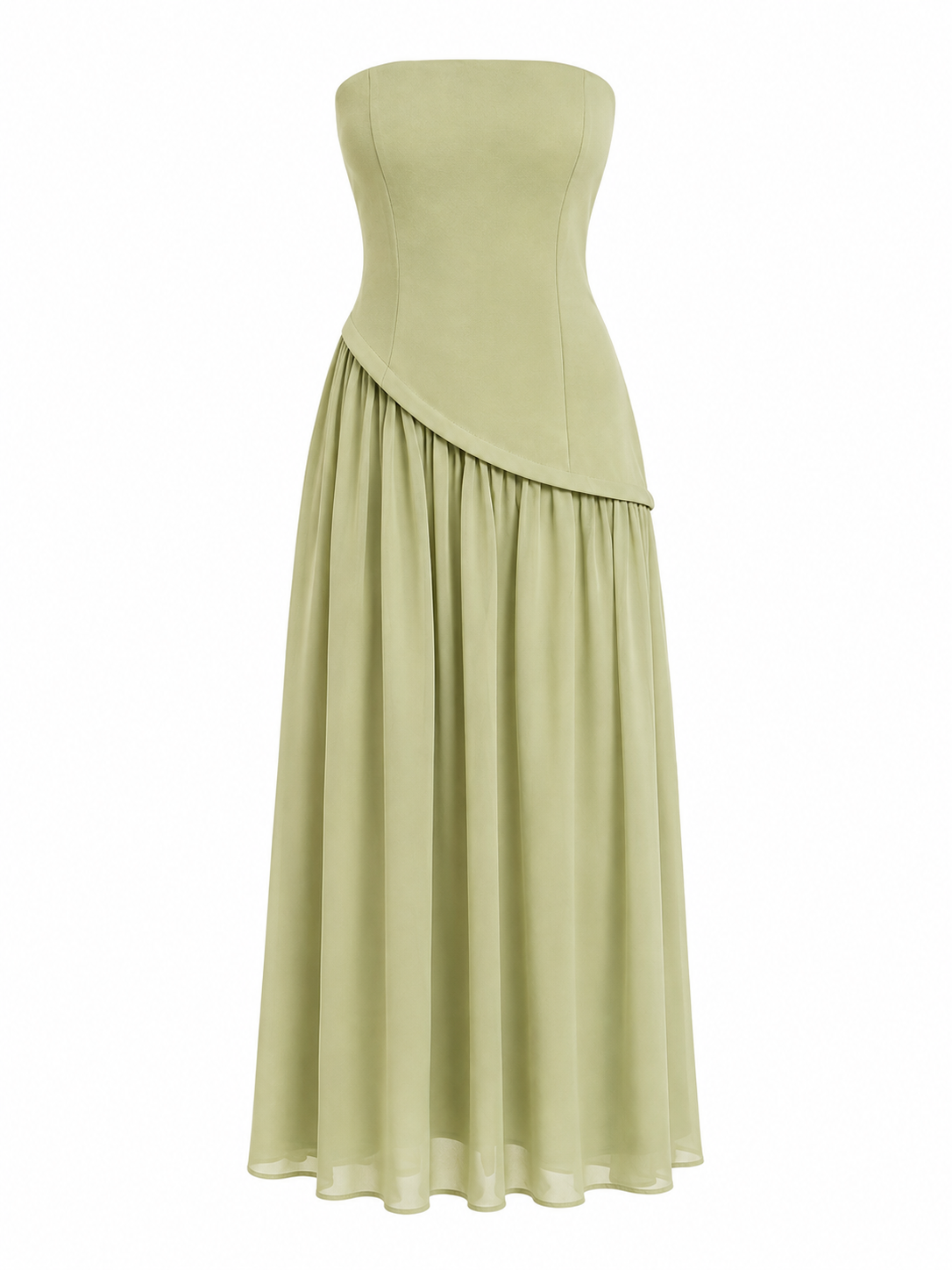 Women sage green halter maxi dress with scarf detail
