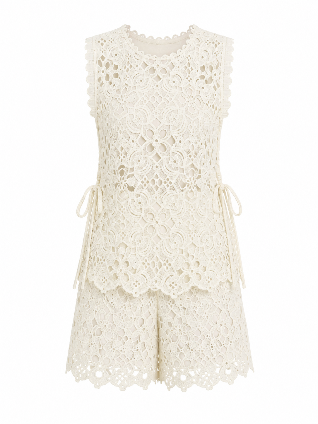 Ivory floral crochet set