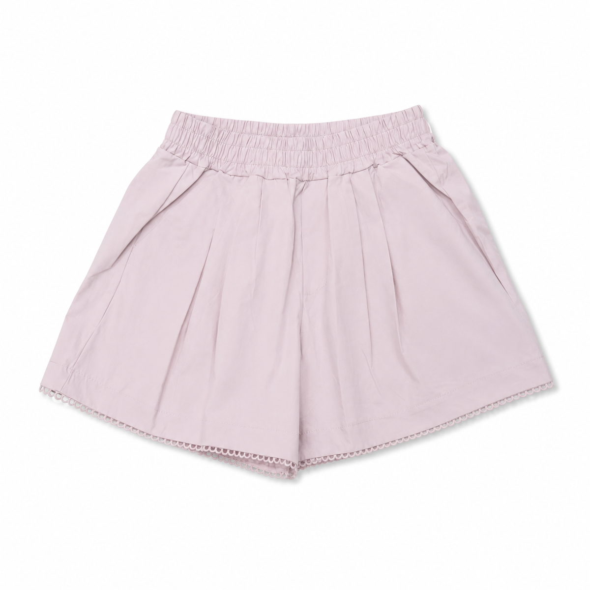 Blush scallop trim relaxed shorts