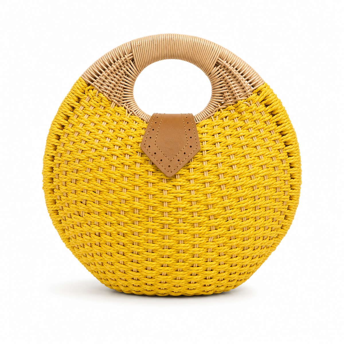 Sunshine woven round handbag