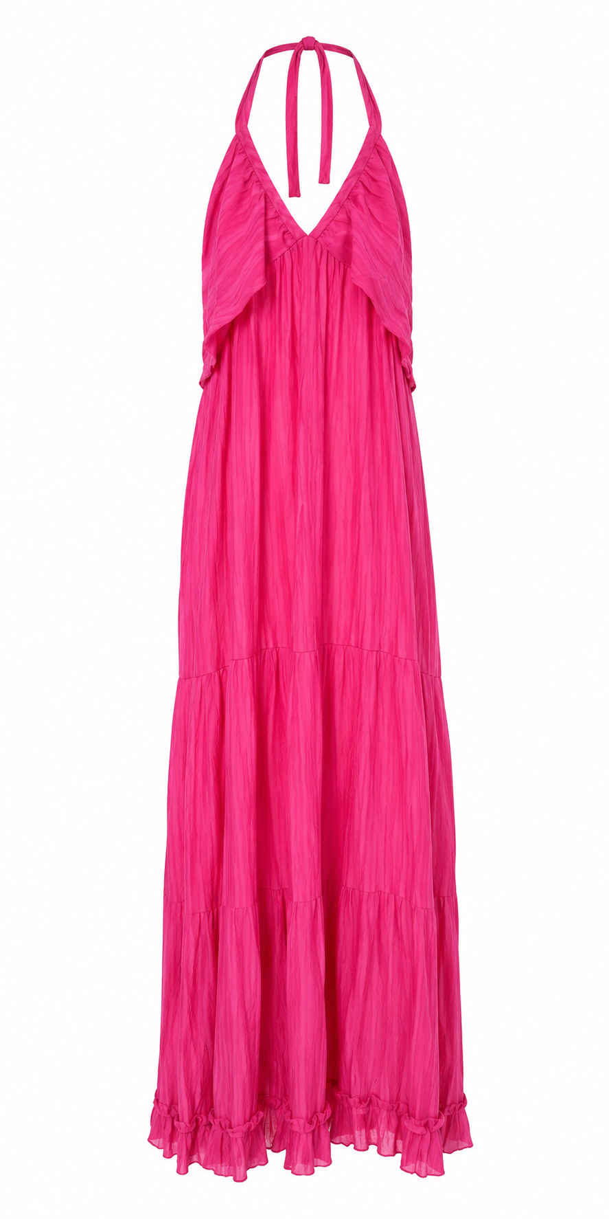 Fuchsia halter maxi dress