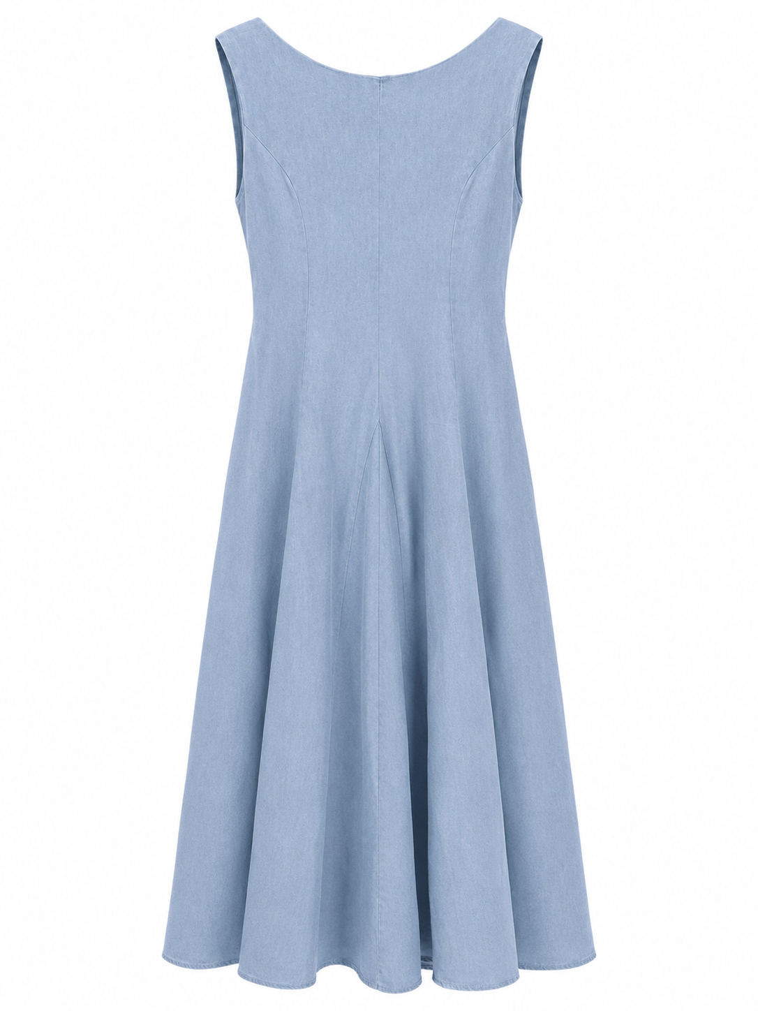 Sky blue sleeveless A-line maxi dress