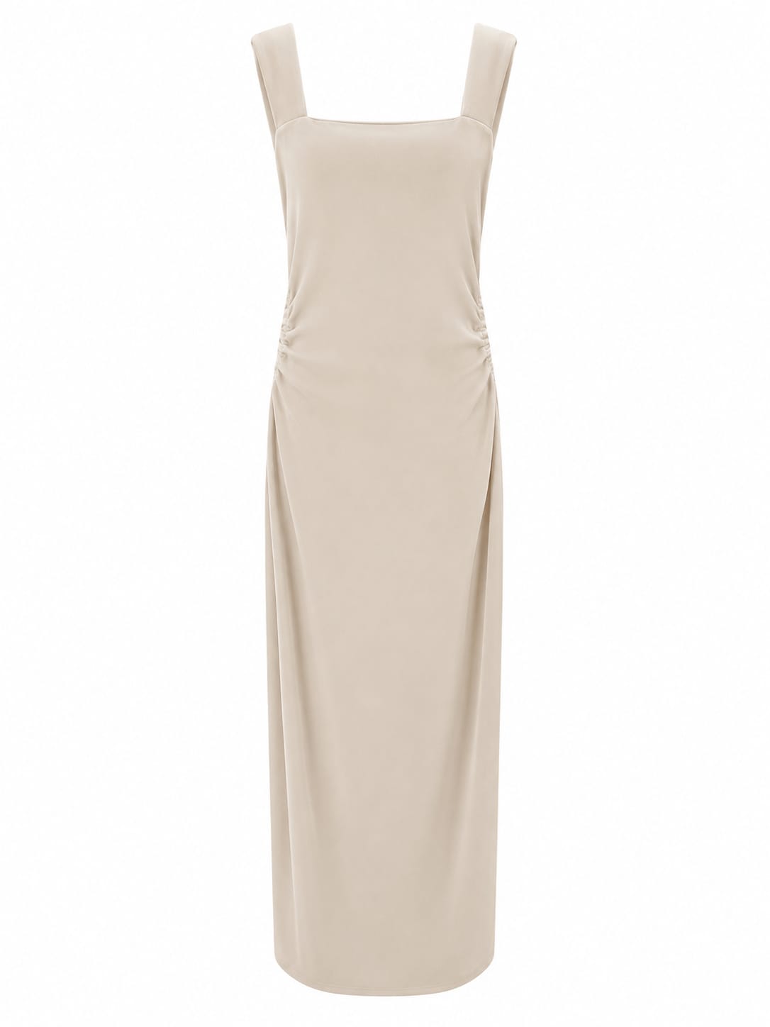 Elegant ruched maxi dress.