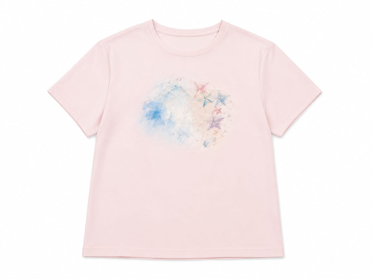 Pastel starfish graphic t-shirt