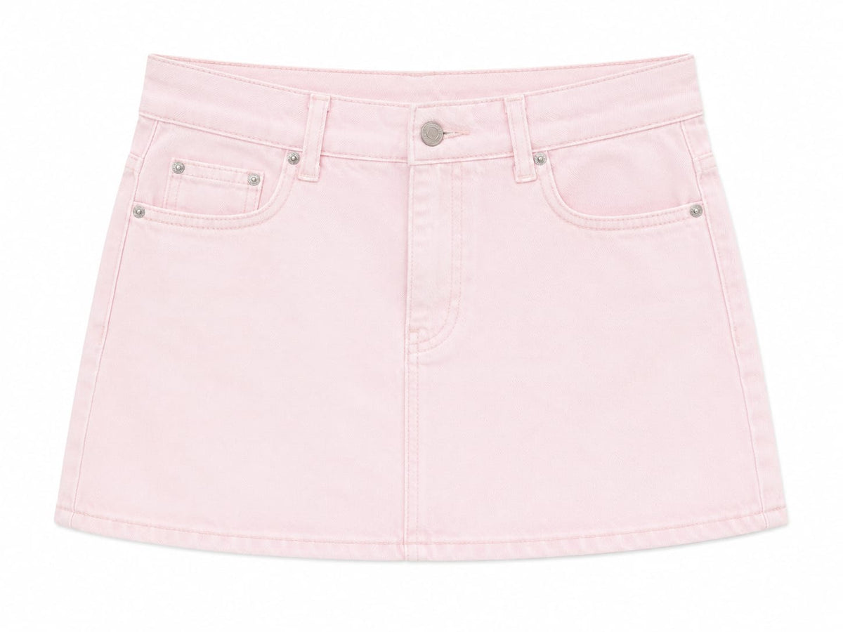 Blush pinck denim mini skirt