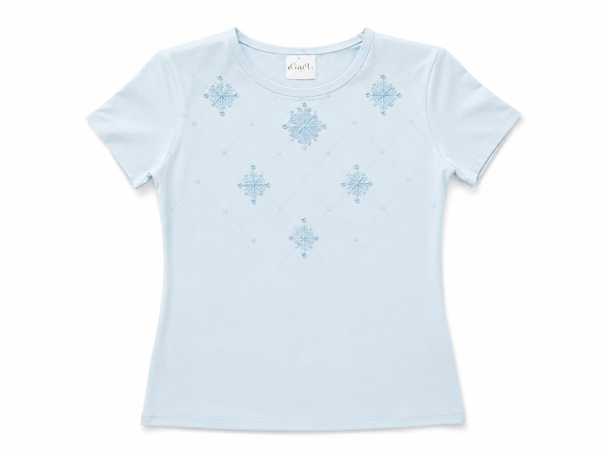 Girls light blue embroidered t-shirt