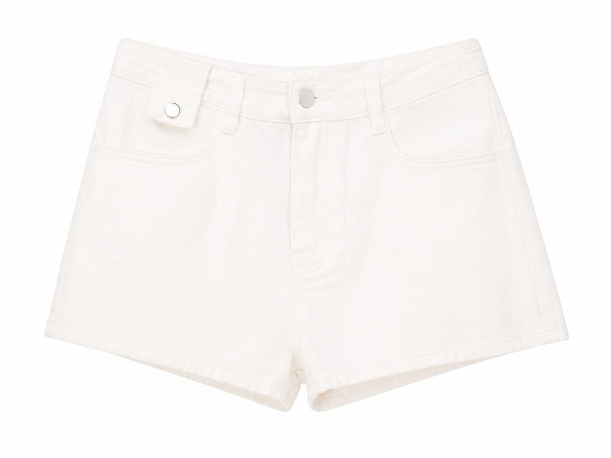 Classic white high-waisted shorts