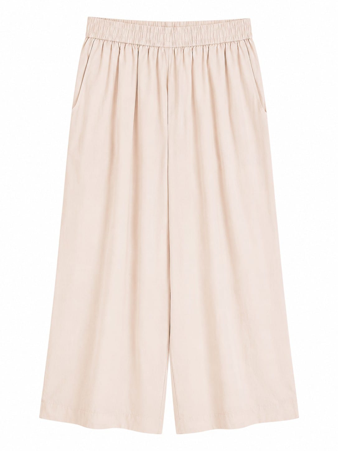 Elegant beige wide-leg palazzo pants