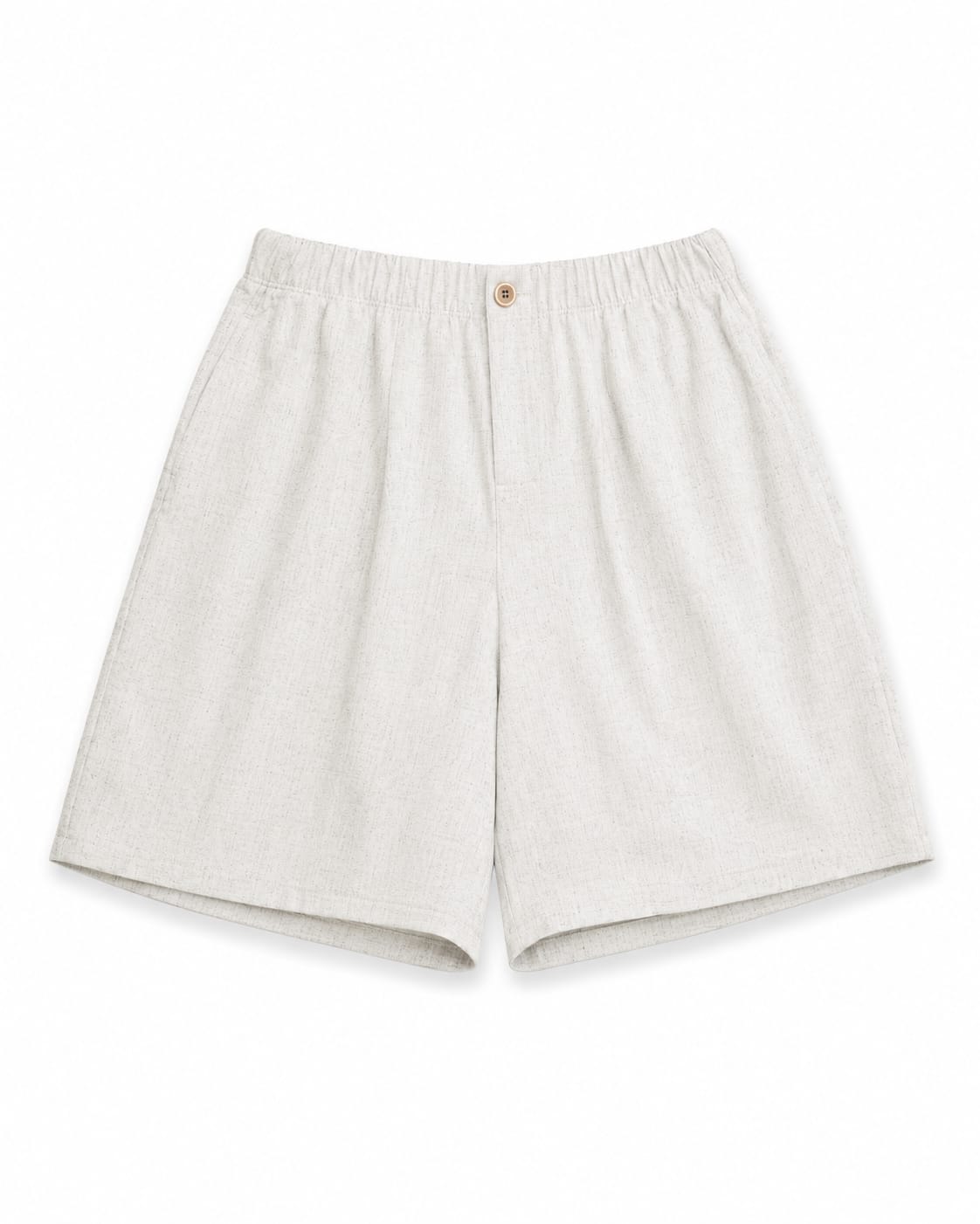 Women’s Ivory Linen-Blend Relaxed Shorts