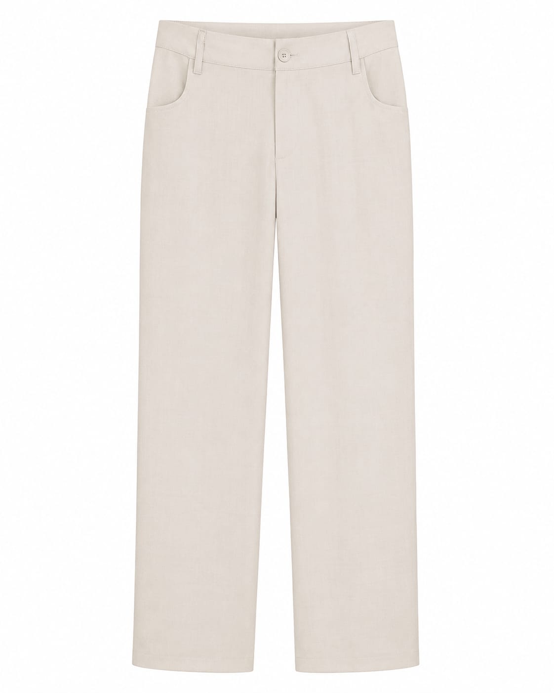 Women beige straight-leg tailored trousers