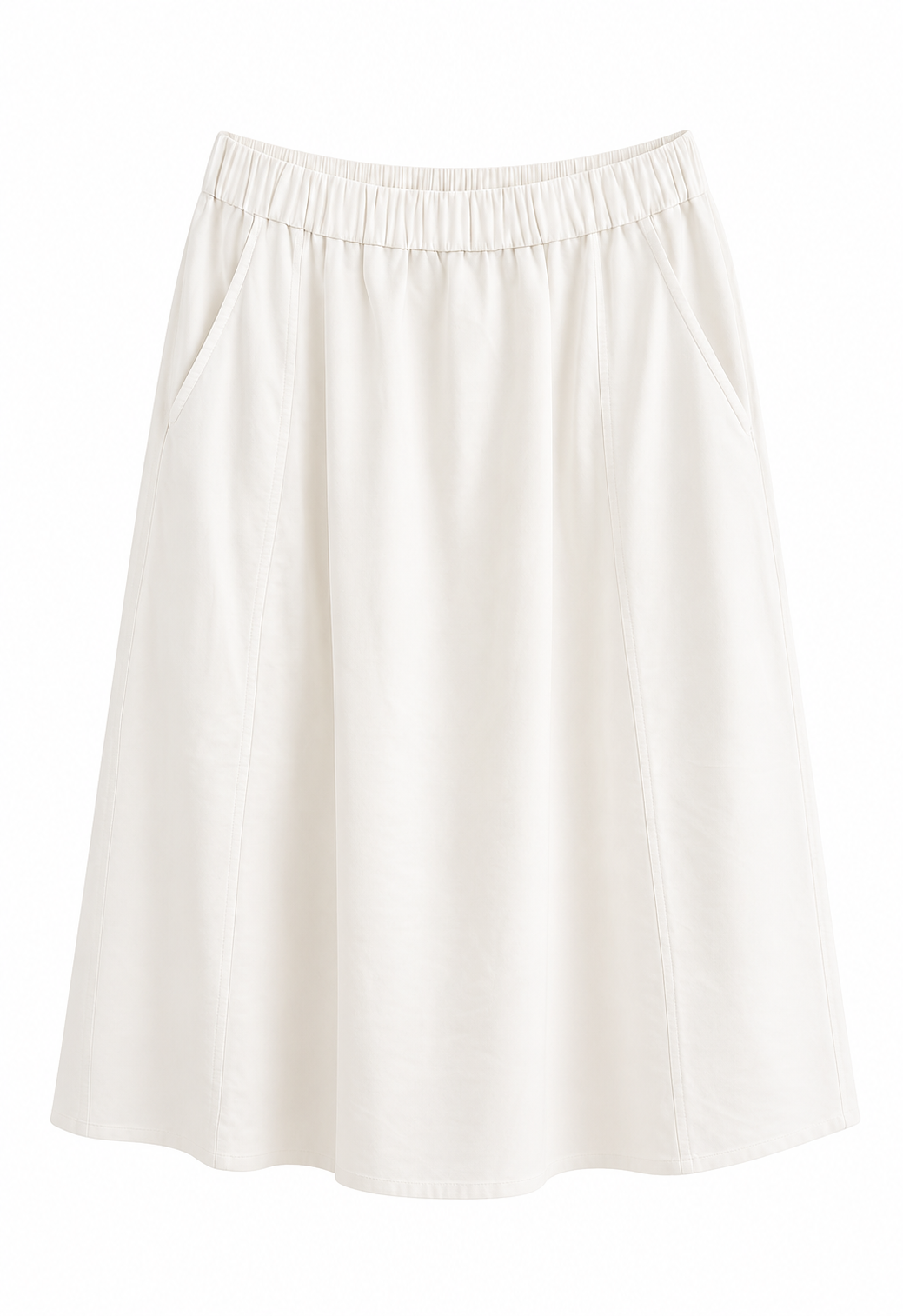 Women’s elegant ivory a-line midi skirt