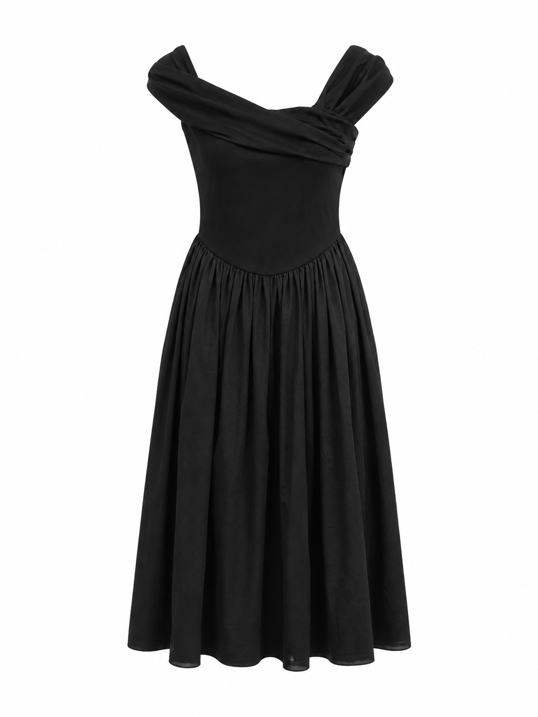Women’s Black Cowl-Neck Sleeveless Mini Dress