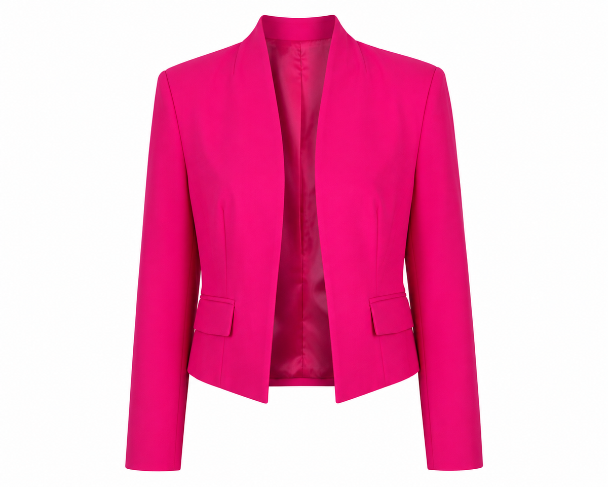 Fuchsia open-front cropped blazer