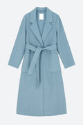 Soft Blue Long Belted Overcoat
