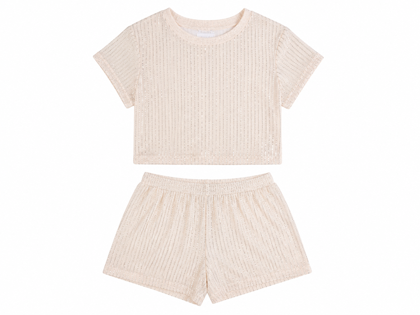 Champagne shimmer ribbed lounge set