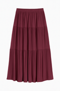 Flowy Burgundy Long Skirt