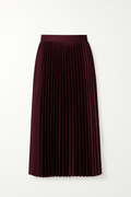 Burgundy Pleated Midi Skirt