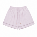 Blush lace trim drawstring short