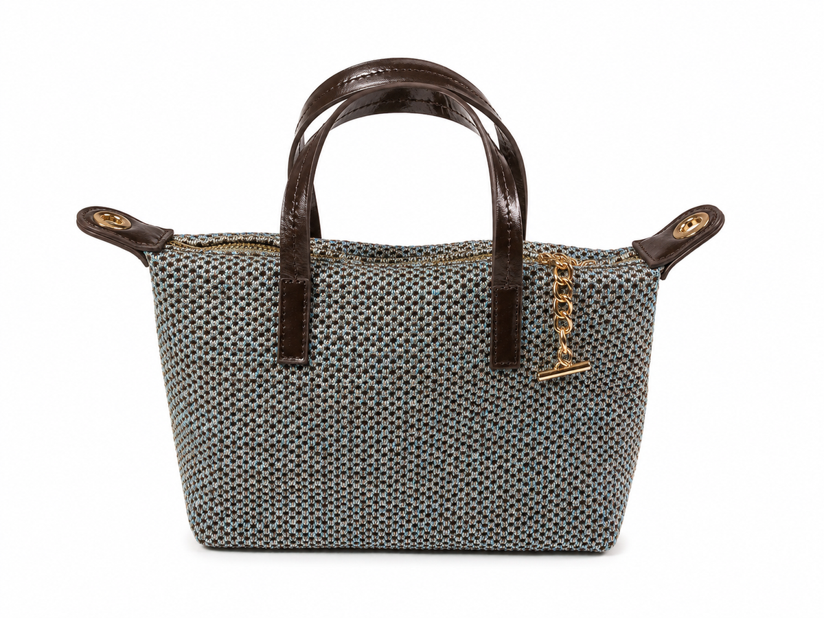 Charcoal woven tote bag