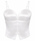 Ivory satin corset cami top