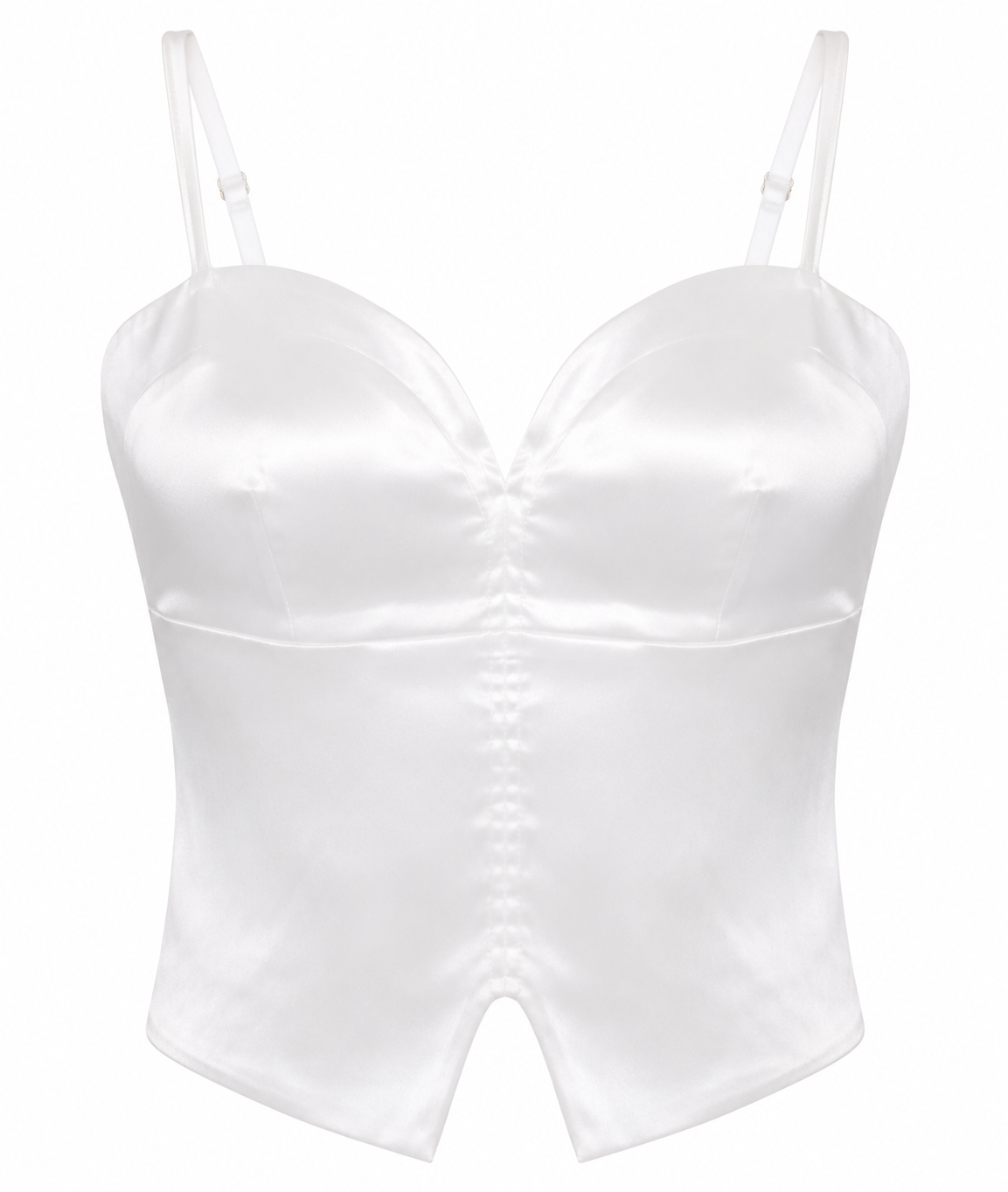 Ivory satin corset cami top