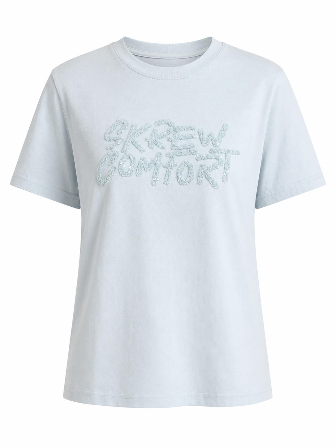 Sky blue sequin comfort t-shirt