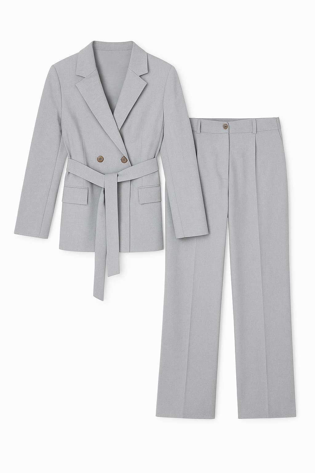 Light Grey Two-Piece Suit Set