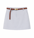 Sky blue belted mini skirt