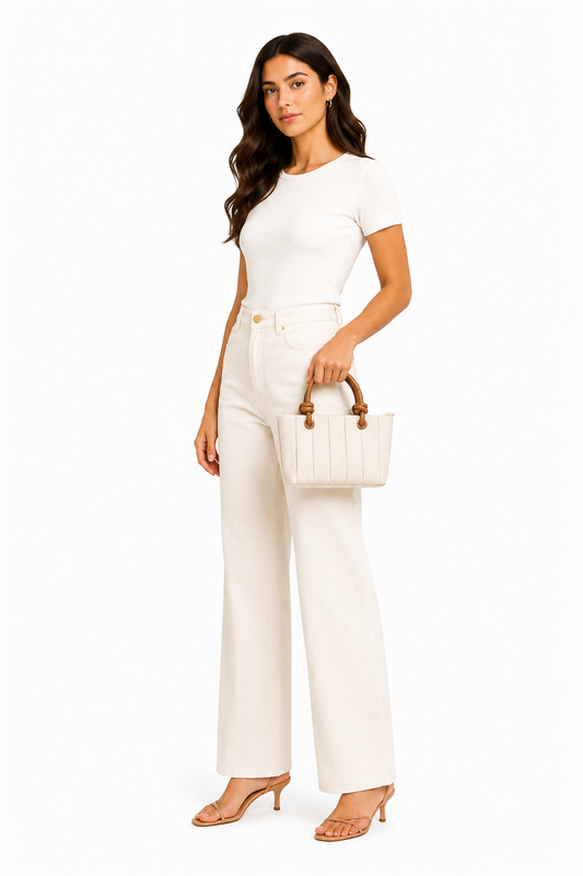 Ivory mini canvas tote bag