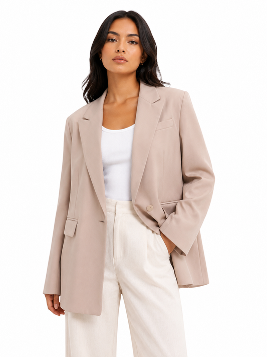 Soft taupe tailored blazer