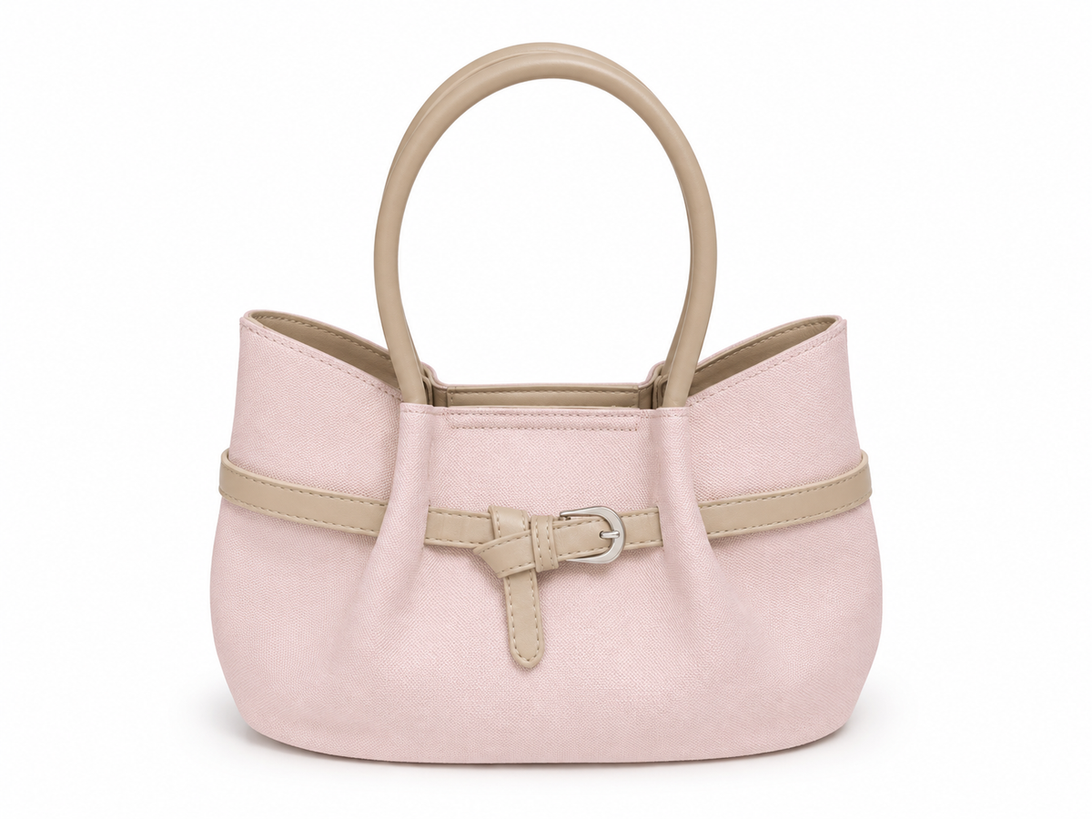 Blush canvas buckle tote bag