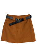 Corduroy Mini Skirt with Black Belt