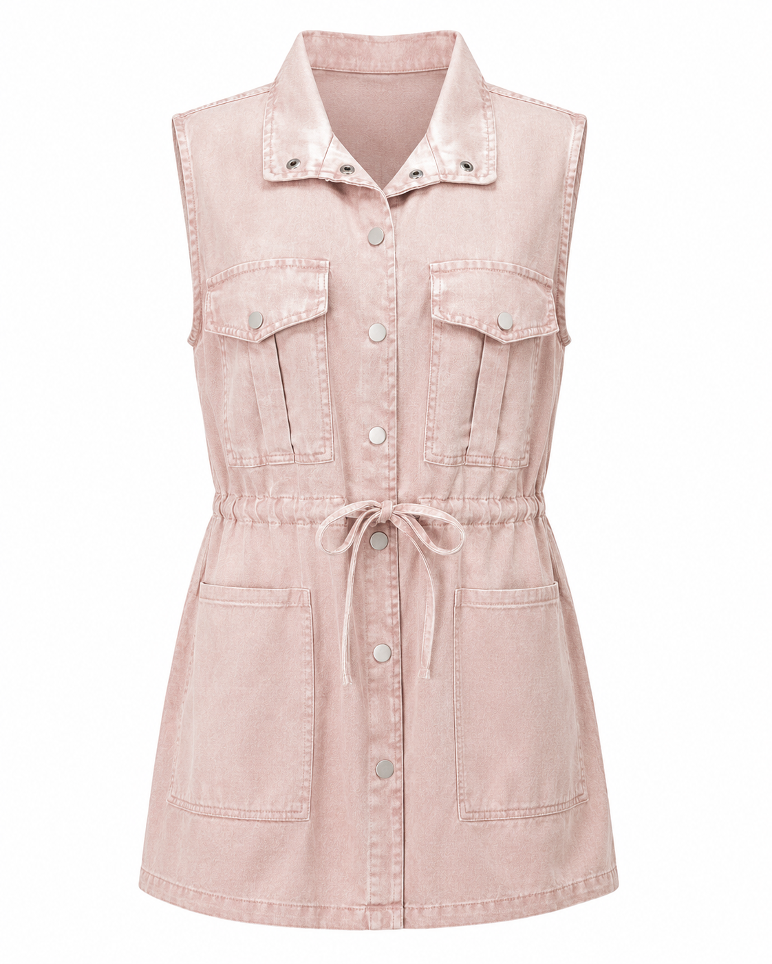 Blush pink utility vest dress
