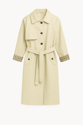 Belted Trench Coat in Light Beige