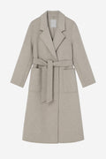 Classic Grey Wool Belted Coat