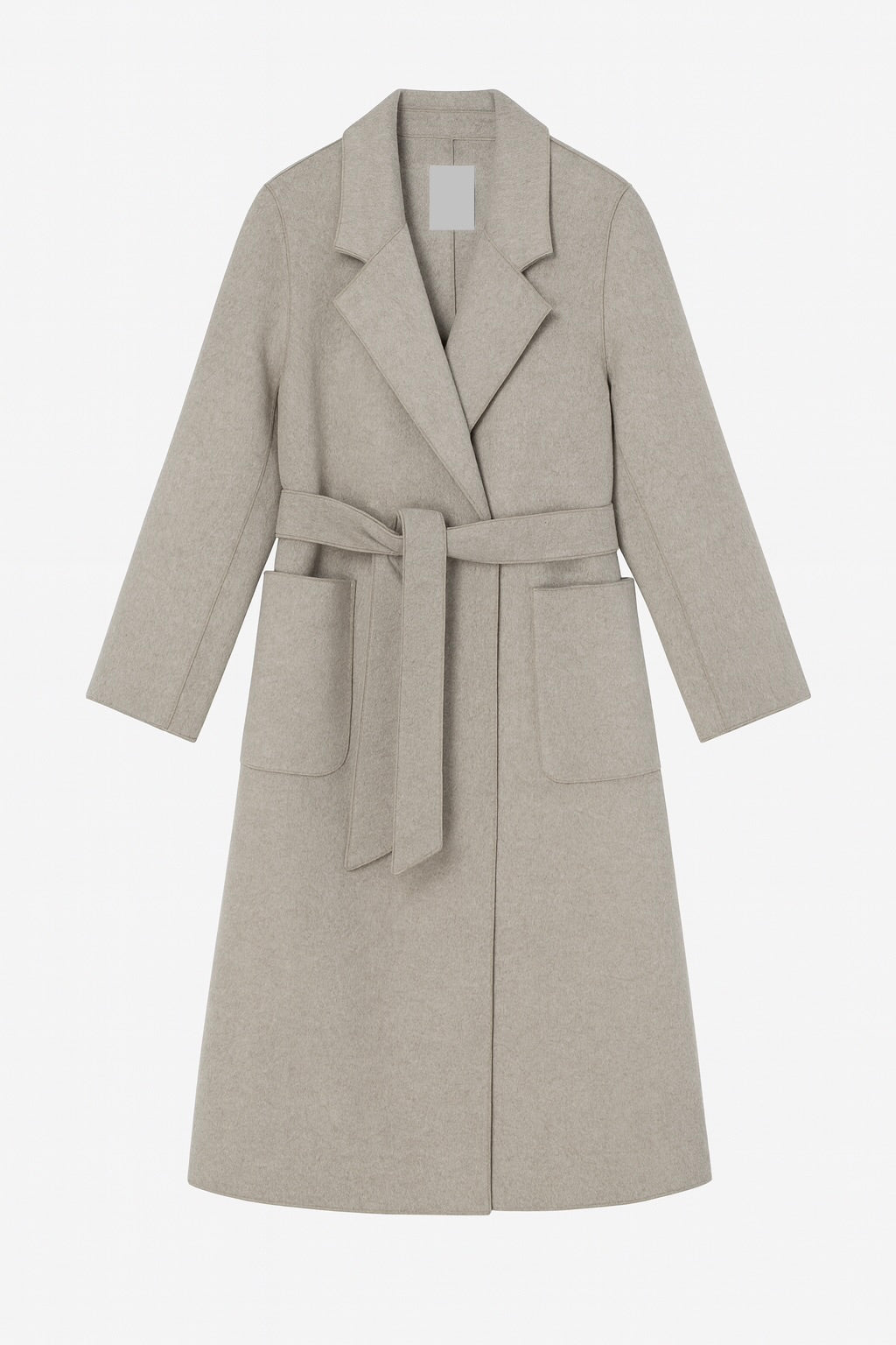 Classic Grey Wool Belted Coat