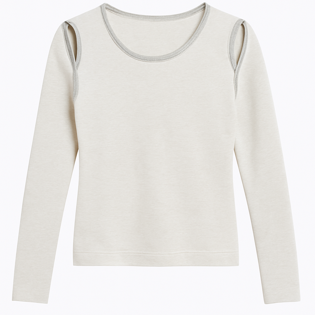 Long-Sleeve Top with Shoulder Cutouts