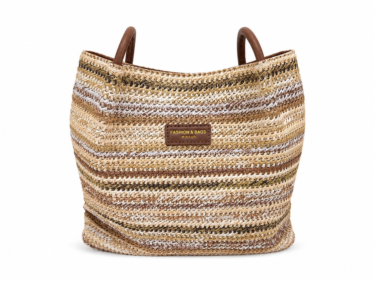 Mini woven raffia tote bag