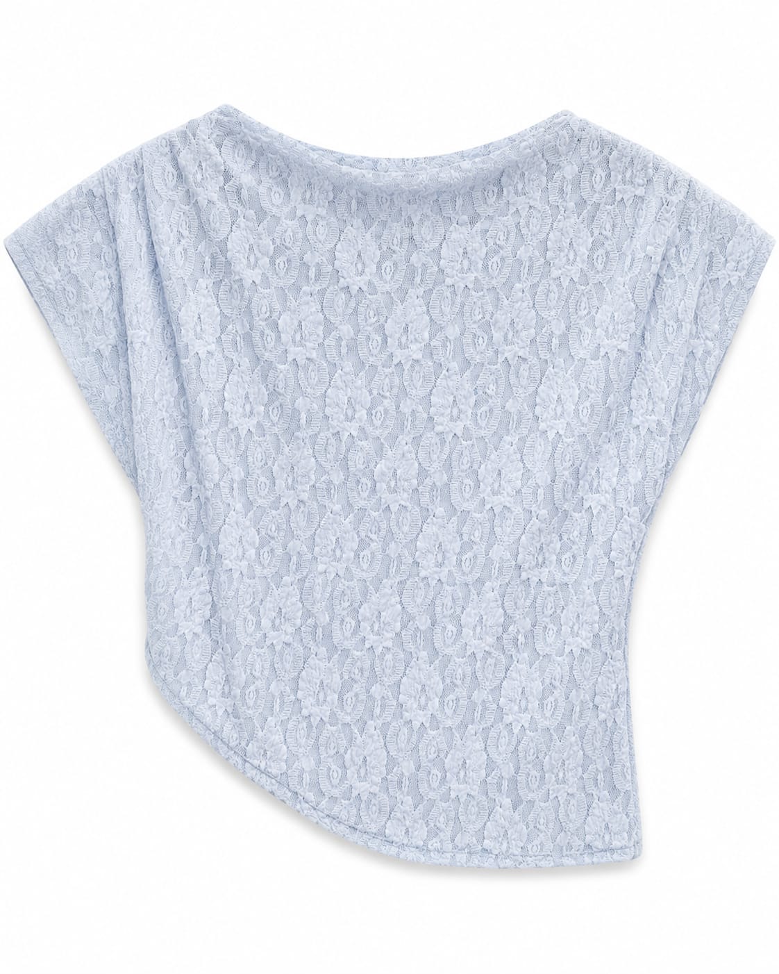 Women’s Light Blue Floral Lace Dolman Top
