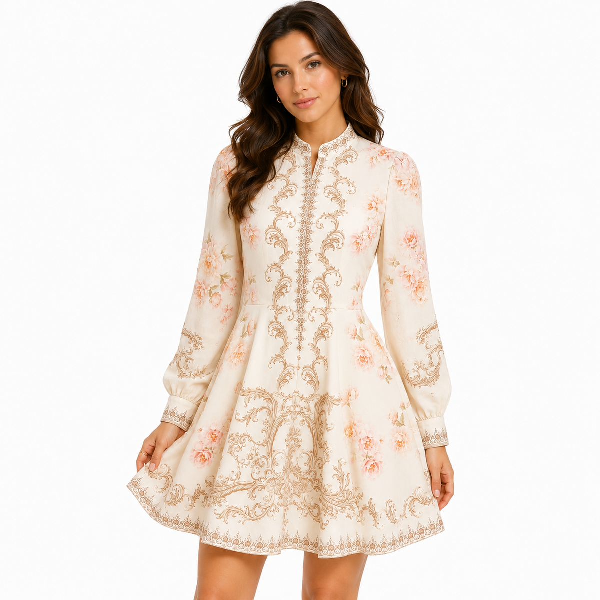 Elegant floral baroque dress