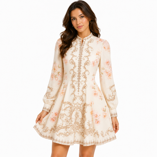 Elegant floral baroque dress