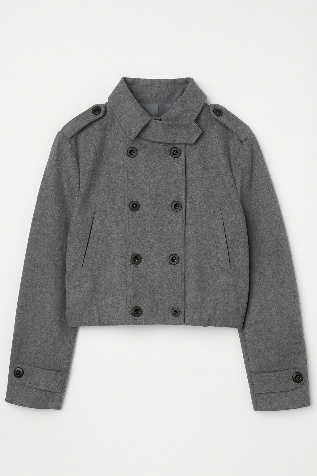 Short Wool-Blend Trench Jacket