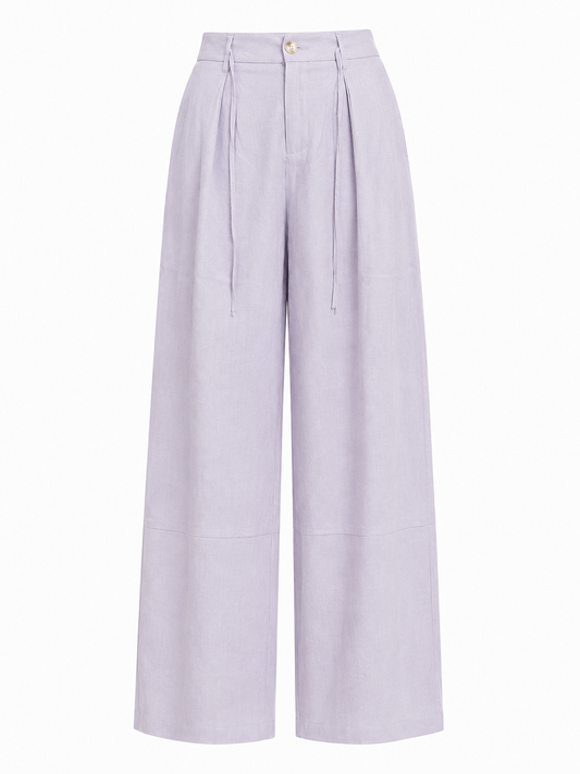 Lilac high-waist wide-leg pants