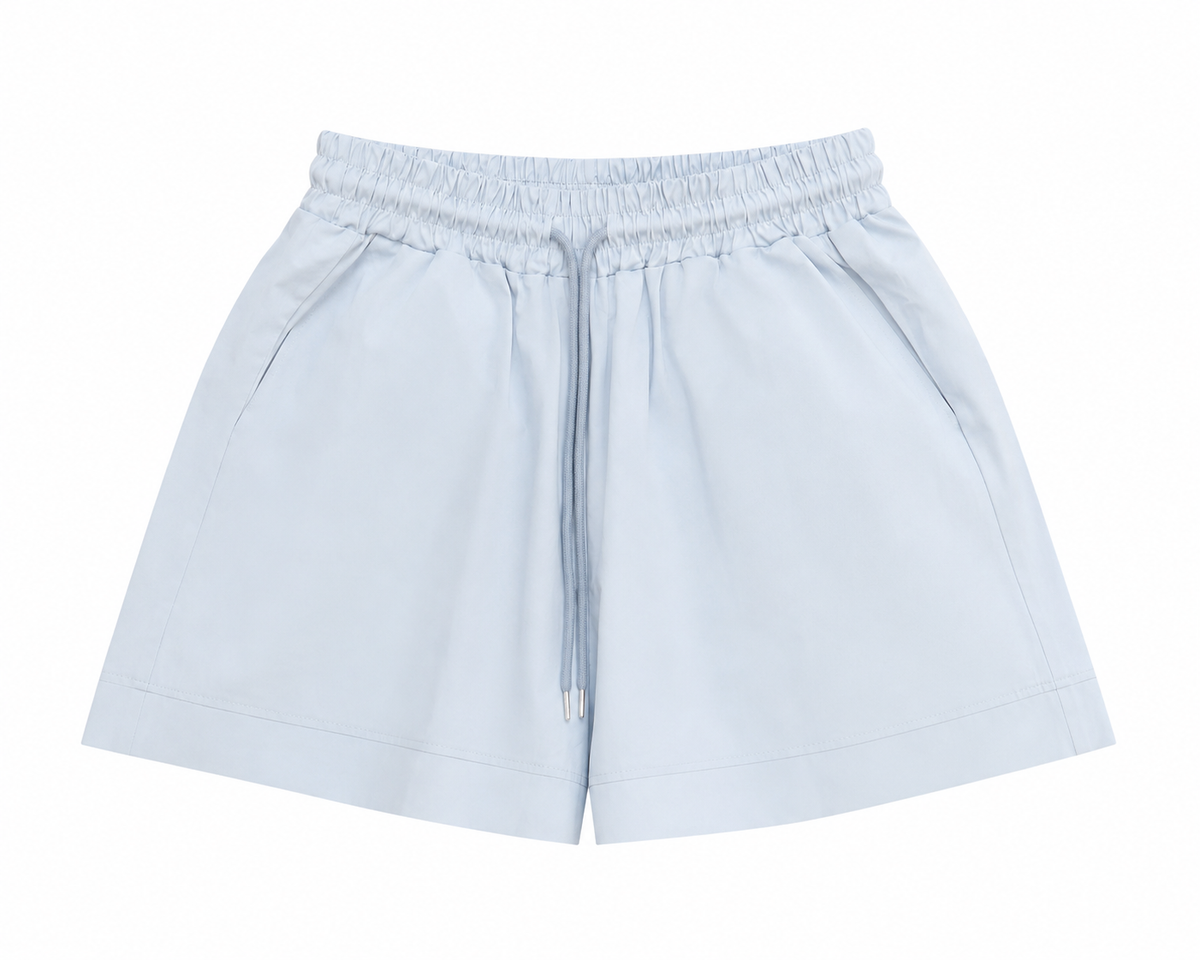 Powder blue drawstring shorts