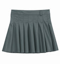 Slate Blue Pleated Mini Skirt