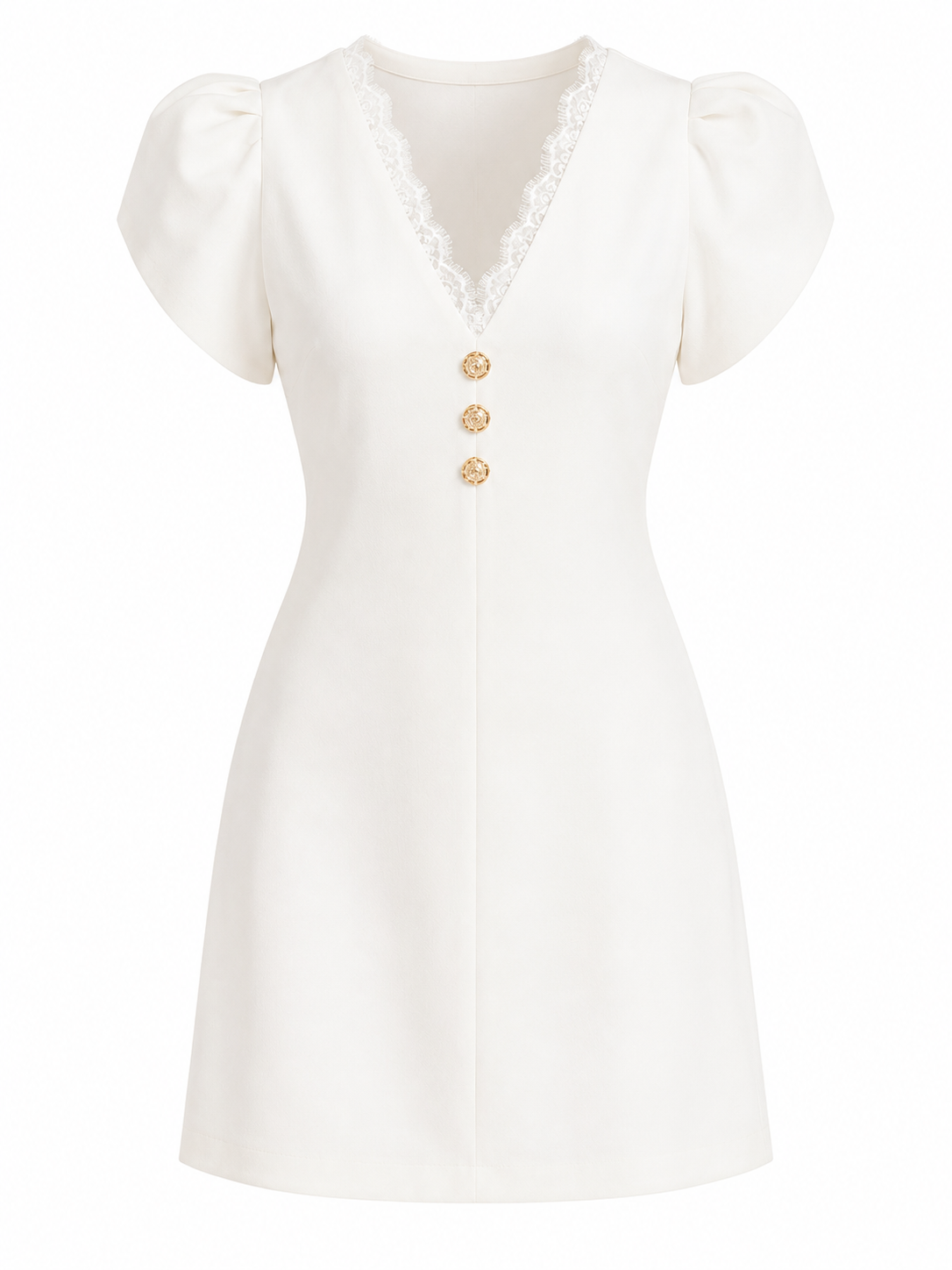 Women lace trim v-neck blouse