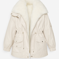 Soft Leather Effect Parka Jacket