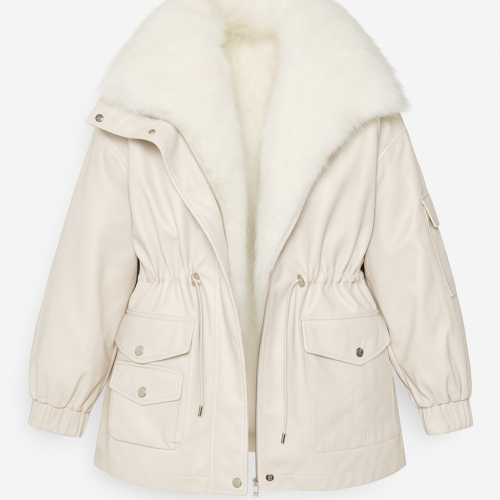 Soft Leather Effect Parka Jacket