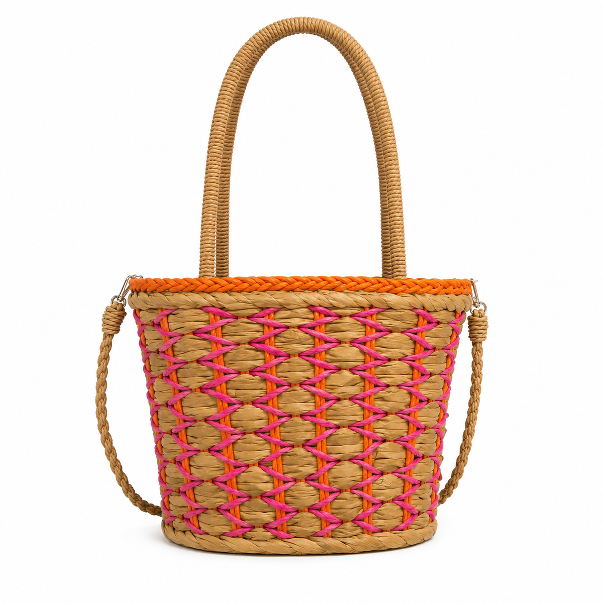 Sunset weave bucket bag
